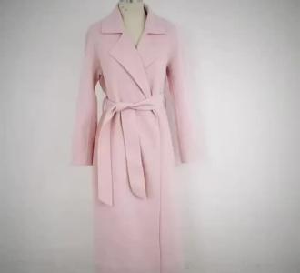 【#女装#定制。澳洲羊绒双面呢大衣。酒红。