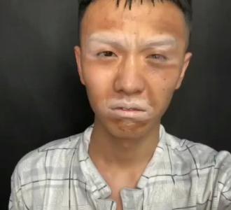 工地搬砖小弟化妆后进城相亲